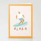 Surfer aloha poster Stationery Card Gallery Image 2