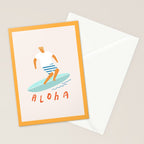Surfer aloha poster Stationery Card Gallery Image 2