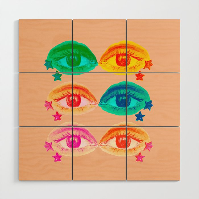 Mystic Colored Eye Pattern  Wood Wall Art Gallery Image 1