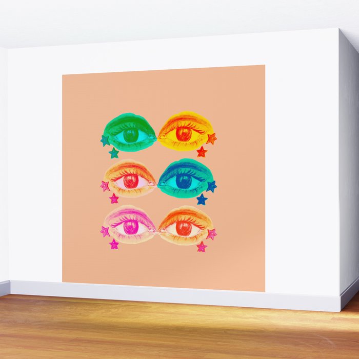 Mystic Colored Eye Pattern  Wall Mural Gallery Image 2