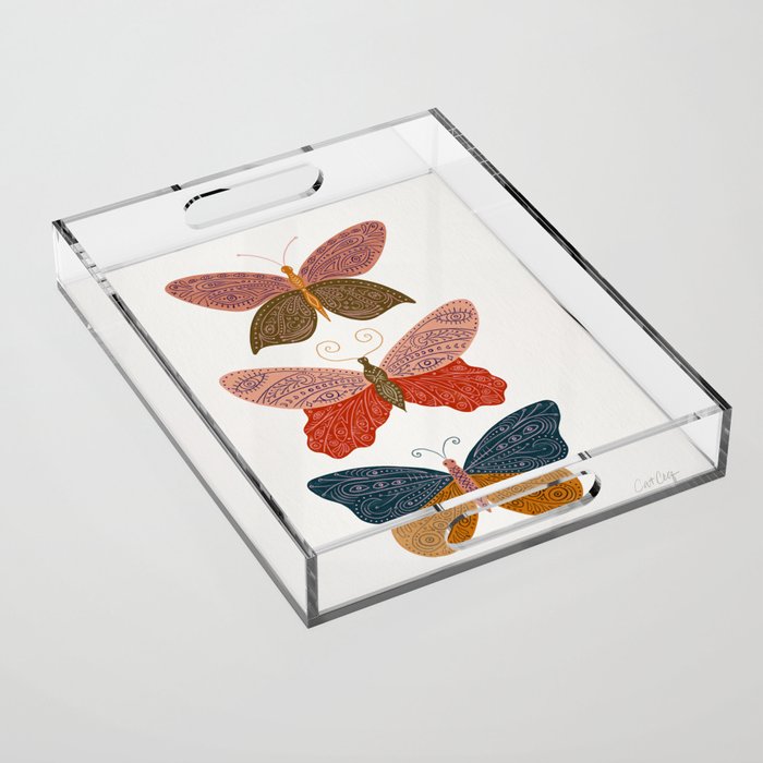 Tattooed Butterflies - Desert Acrylic Tray Gallery Image 1