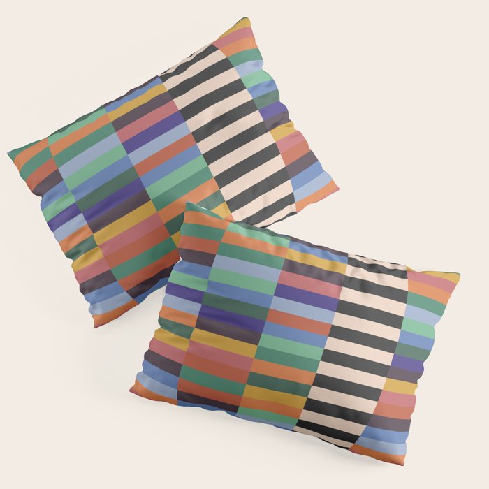 Colorful Abstract Irregular Stripes  Pillow Sham Gallery Image 3