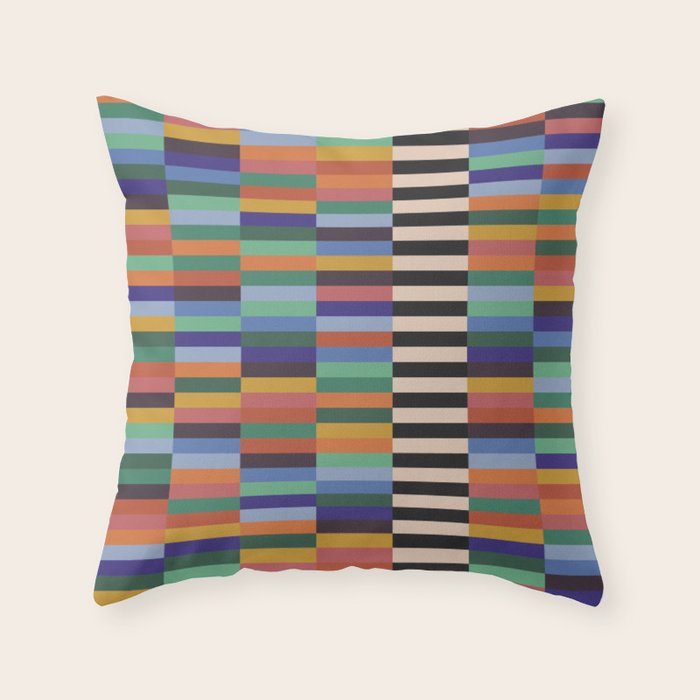 Colorful Abstract Irregular Stripes  Throw Pillow Gallery Image 6