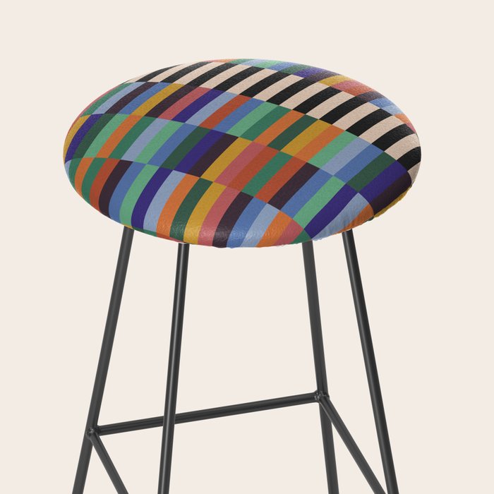 Colorful Abstract Irregular Stripes  Stool Gallery Image 2