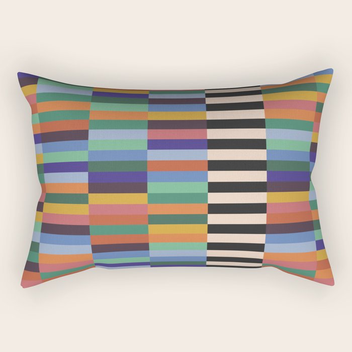 Colorful Abstract Irregular Stripes  Rectangular Pillow Gallery Image 1