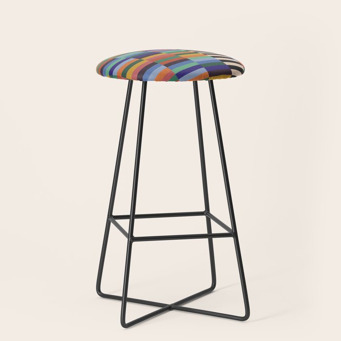 Colorful Abstract Irregular Stripes  Stool Gallery Image 1