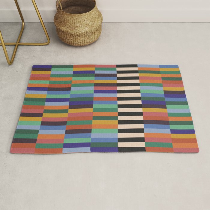 Colorful Abstract Irregular Stripes  Rug Gallery Image 1