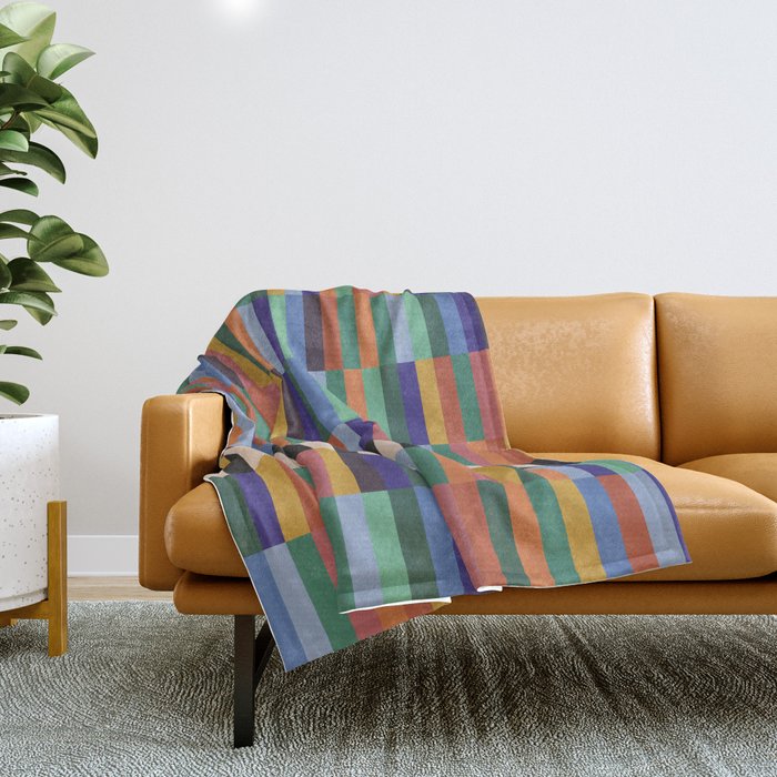 Colorful Abstract Irregular Stripes  Throw Blanket Gallery Image 1