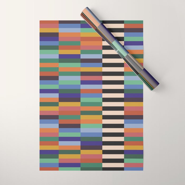 Colorful Abstract Irregular Stripes  Wrapping Paper Gallery Image 1