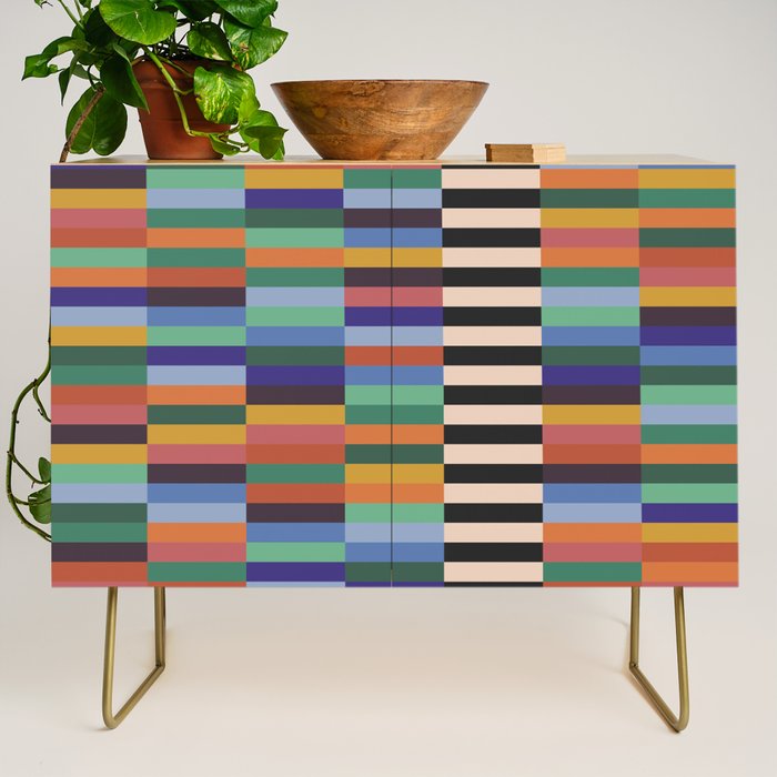 Colorful Abstract Irregular Stripes  Credenza Gallery Image 1