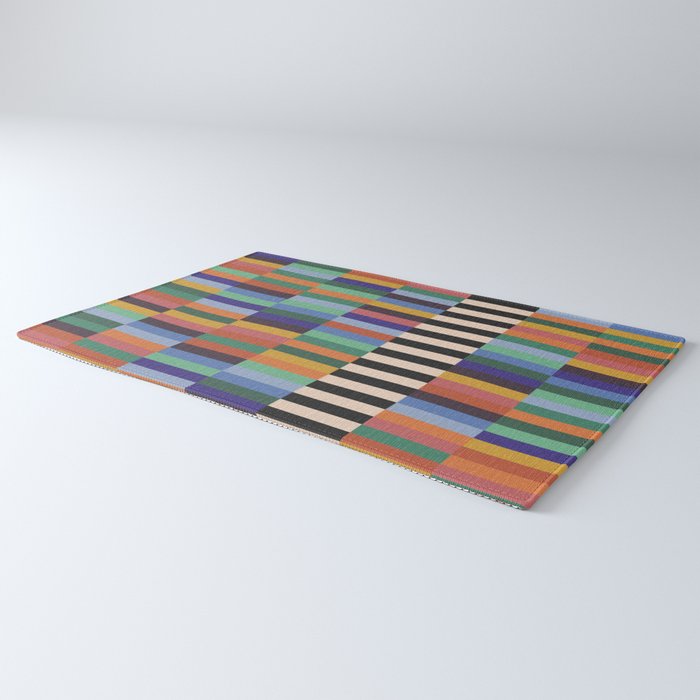 Colorful Abstract Irregular Stripes  Rug Gallery Image 3