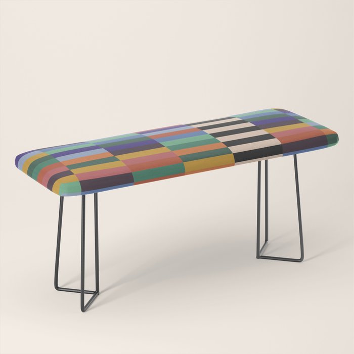 Colorful Abstract Irregular Stripes  Bench Gallery Image 1