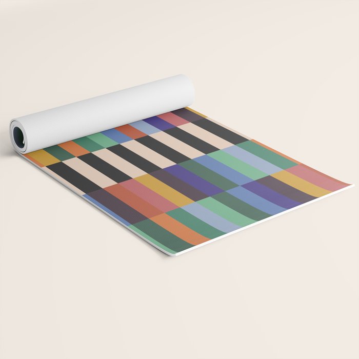 Colorful Abstract Irregular Stripes  Yoga Mat Gallery Image 2