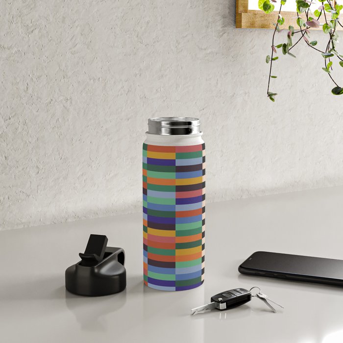 Colorful Abstract Irregular Stripes  Water Bottle Gallery Image 4
