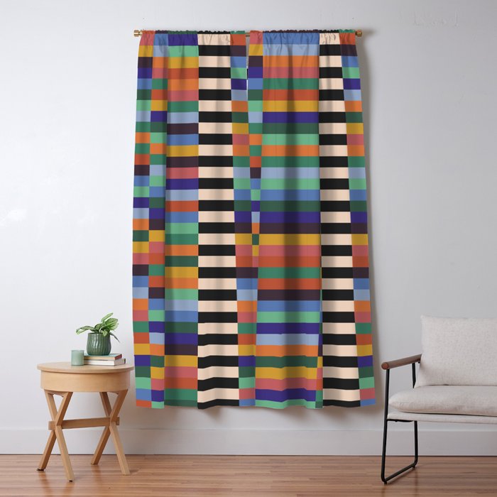 Colorful Abstract Irregular Stripes  Window Curtain Gallery Image 5