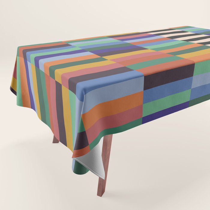 Colorful Abstract Irregular Stripes  Tablecloth Gallery Image 1