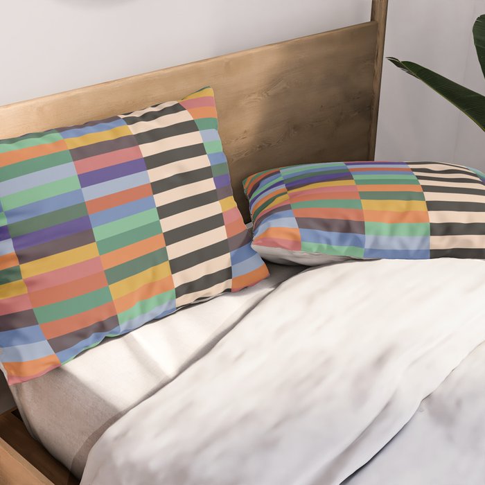 Colorful Abstract Irregular Stripes  Pillow Sham Gallery Image 2