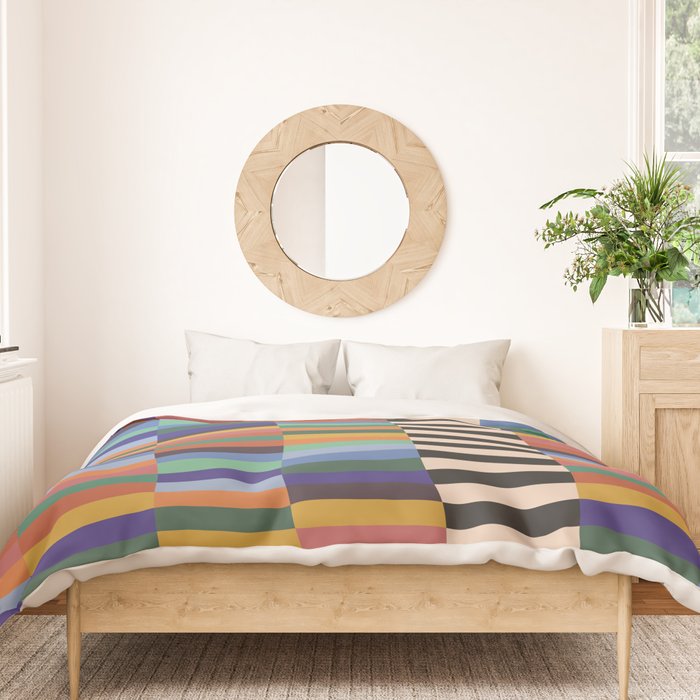 Colorful Abstract Irregular Stripes  Duvet Cover Gallery Image 3