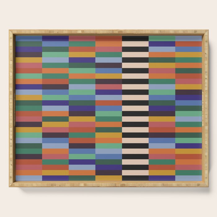 Colorful Abstract Irregular Stripes  Serving Tray Gallery Image 1