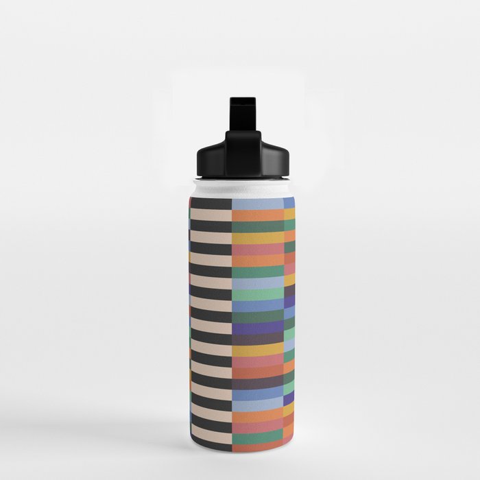 Colorful Abstract Irregular Stripes  Water Bottle Gallery Image 2