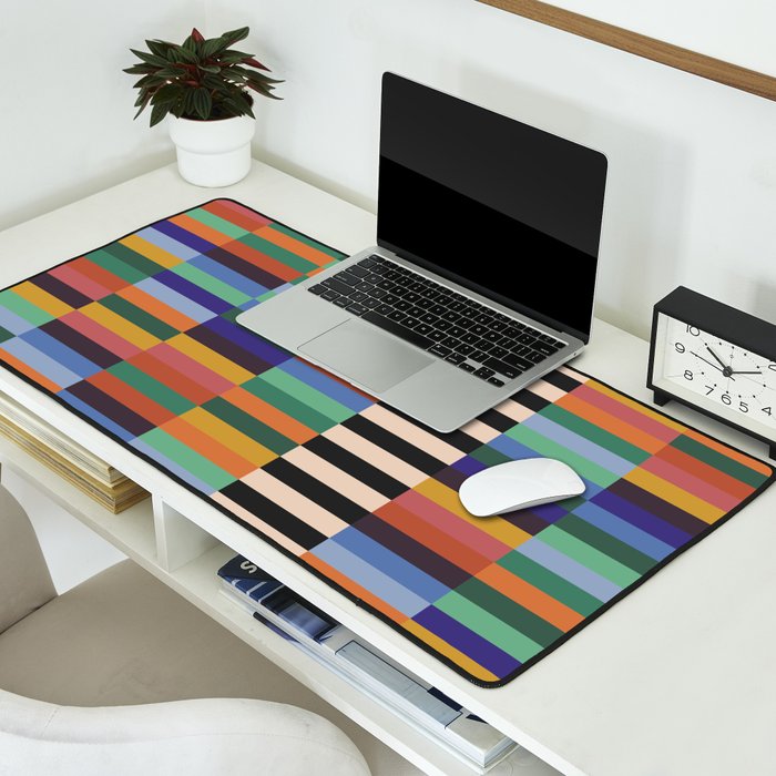 Colorful Abstract Irregular Stripes  Desk Mat Gallery Image 2