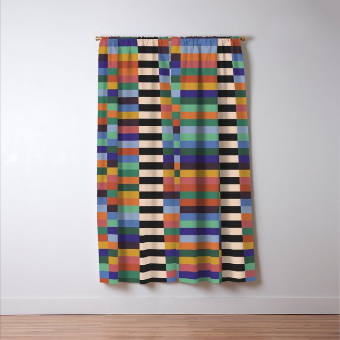 Colorful Abstract Irregular Stripes  Window Curtain Gallery Image 3