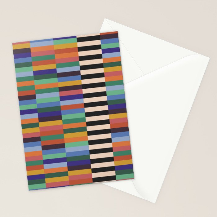 Colorful Abstract Irregular Stripes  Stationery Card Gallery Image 2