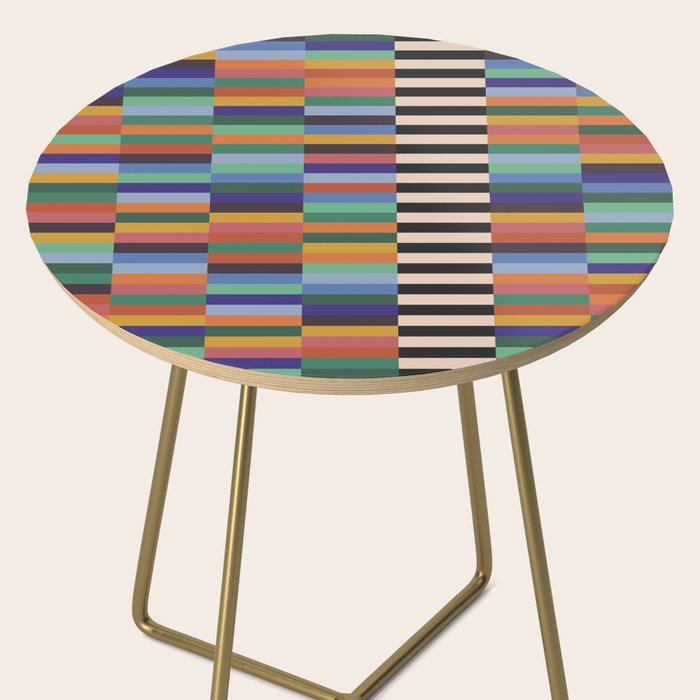 Colorful Abstract Irregular Stripes  Side Table Gallery Image 2