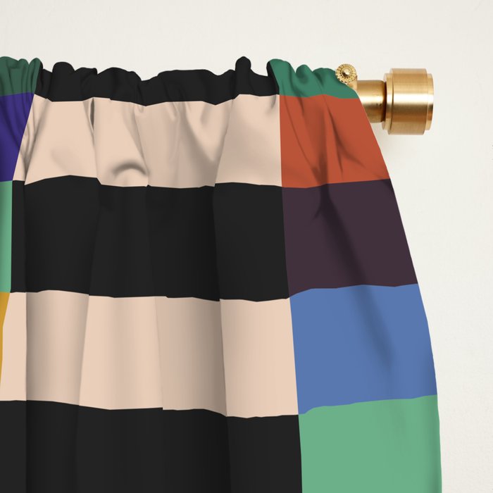 Colorful Abstract Irregular Stripes  Window Curtain Gallery Image 2