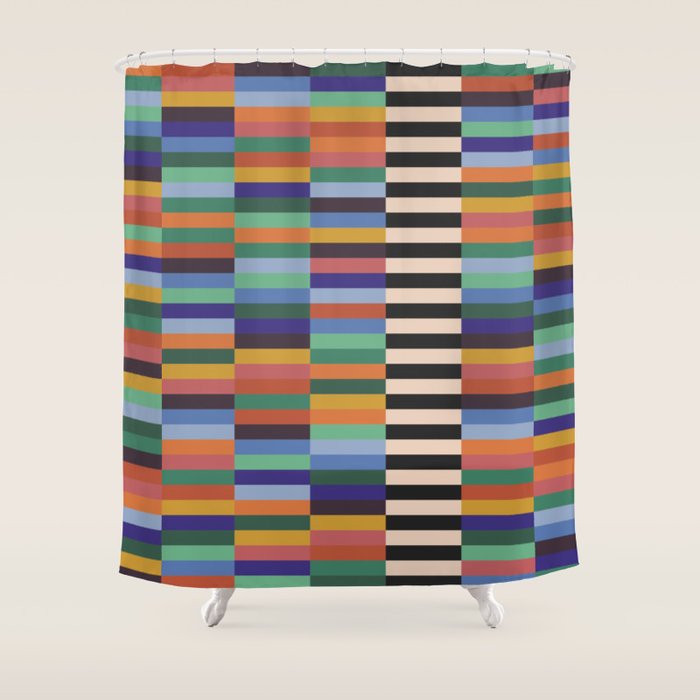 Colorful Abstract Irregular Stripes  Shower Curtain Gallery Image 1
