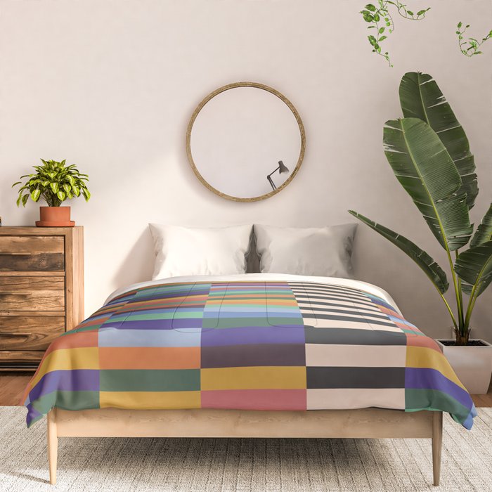 Colorful Abstract Irregular Stripes  Comforter Gallery Image 3
