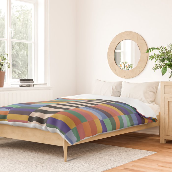 Colorful Abstract Irregular Stripes  Duvet Cover Gallery Image 2