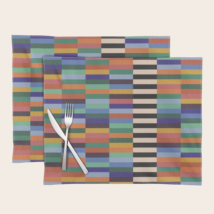 Colorful Abstract Irregular Stripes  Placemat Gallery Image 1