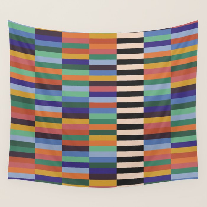 Colorful Abstract Irregular Stripes  Wall Tapestry Gallery Image 1