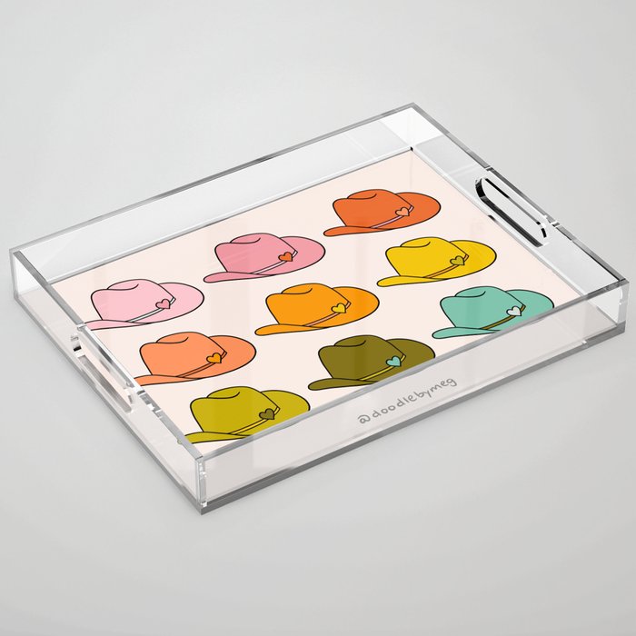 Rainbow Cowboy Hats Acrylic Tray Gallery Image 1