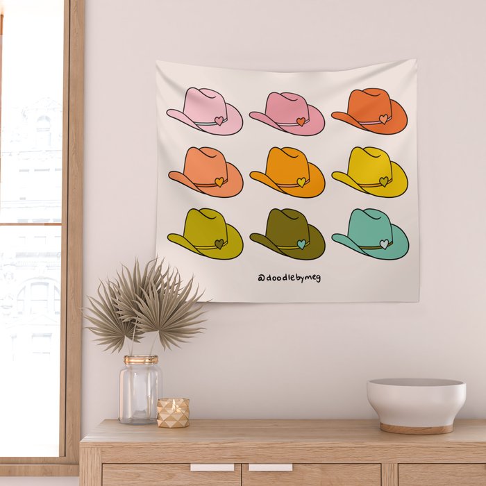Rainbow Cowboy Hats Wall Tapestry Gallery Image 2