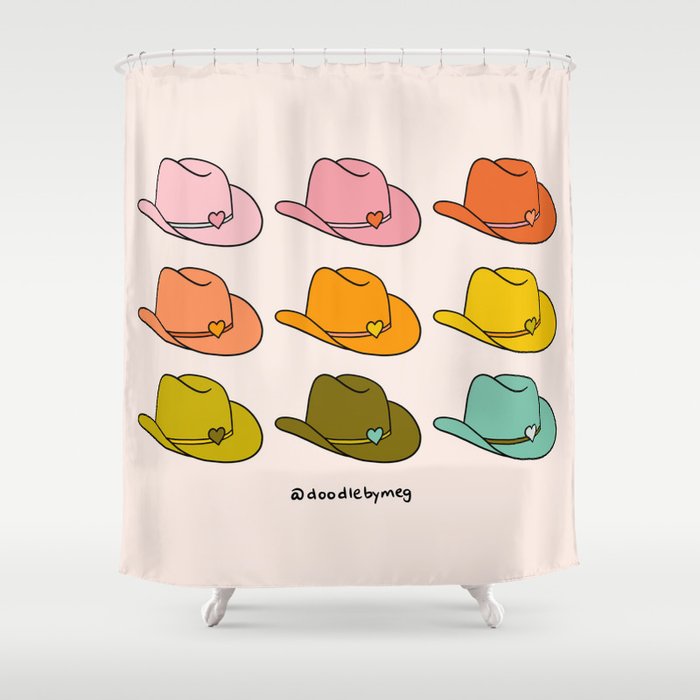 Rainbow Cowboy Hats Shower Curtain Gallery Image 1