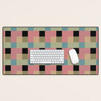 Geometric Trend in Pink Green and Black Desk Mat Gallery Image 1