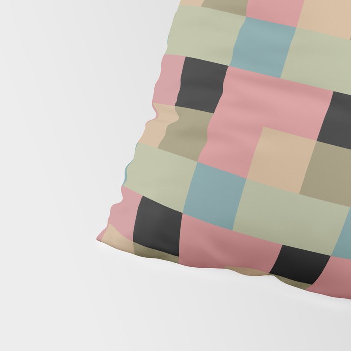Geometric Trend in Pink Green and Black Pillow Sham Gallery Image 4