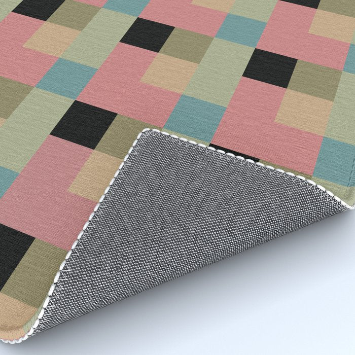 Geometric Trend in Pink Green and Black Rug Gallery Image 4