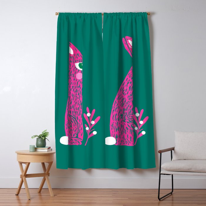 Pink Rabbit Window Curtain Gallery Image 5