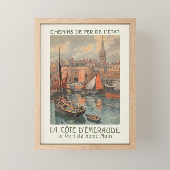 Saint Malo - Vintage french travel poster, 1920s Mini Art Print Gallery Image 1
