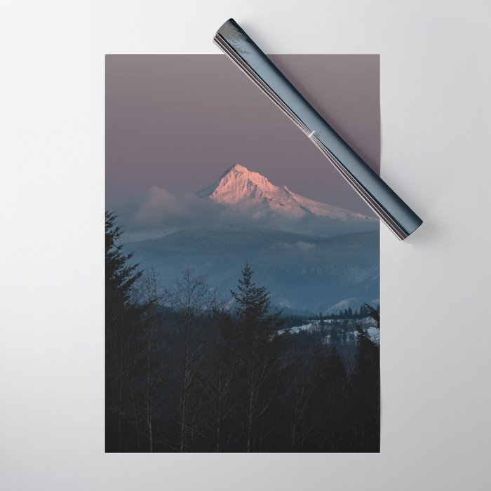 Mt. Hood Forest Mountain - Nature Photography Wrapping Paper Gallery Image 1