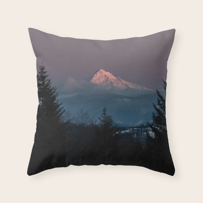 Mt. Hood Forest Mountain - Nature Photography Throw Pillow Gallery Image 1
