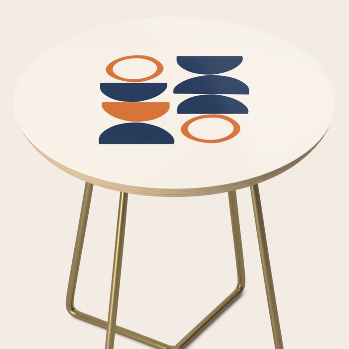 Abstract Shapes 19 in Orange and Navy Blue Side Table Gallery Image 2