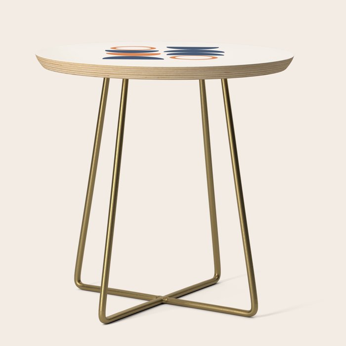 Abstract Shapes 19 in Orange and Navy Blue Side Table Gallery Image 1