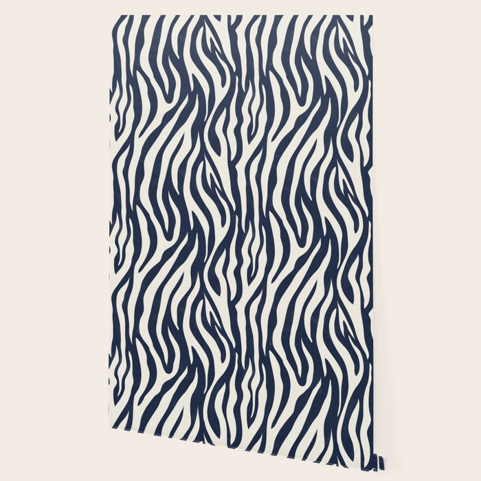 Zebra Stripes In Midnight Blue Wallpaper Gallery Image 2