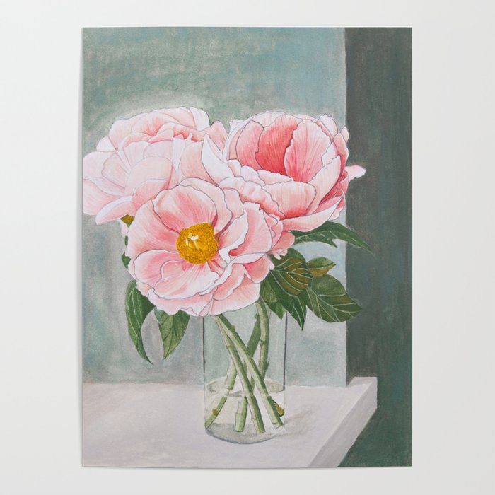 Peonies in the Window Still Life Poster Gallery Image 4