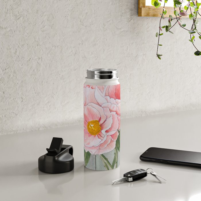 Peonies in the Window Still Life Water Bottle Gallery Image 4