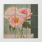 Peonies in the Window Still Life Wood Wall Art Gallery Image 1